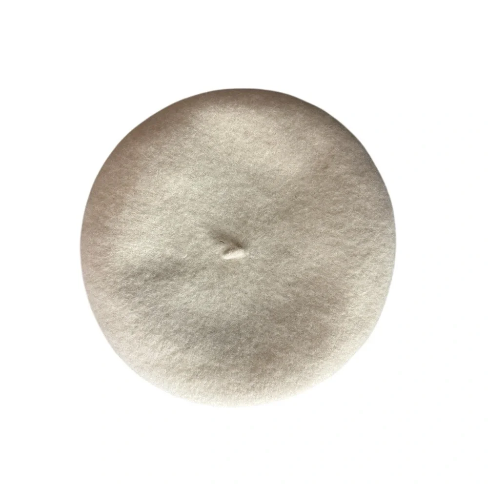 Wool Blend Ivory Beret Hat One Size Parisian French Girl Quiet Luxury Minimalist